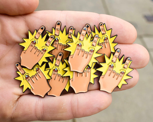 Exploding Hand Enamel Pin