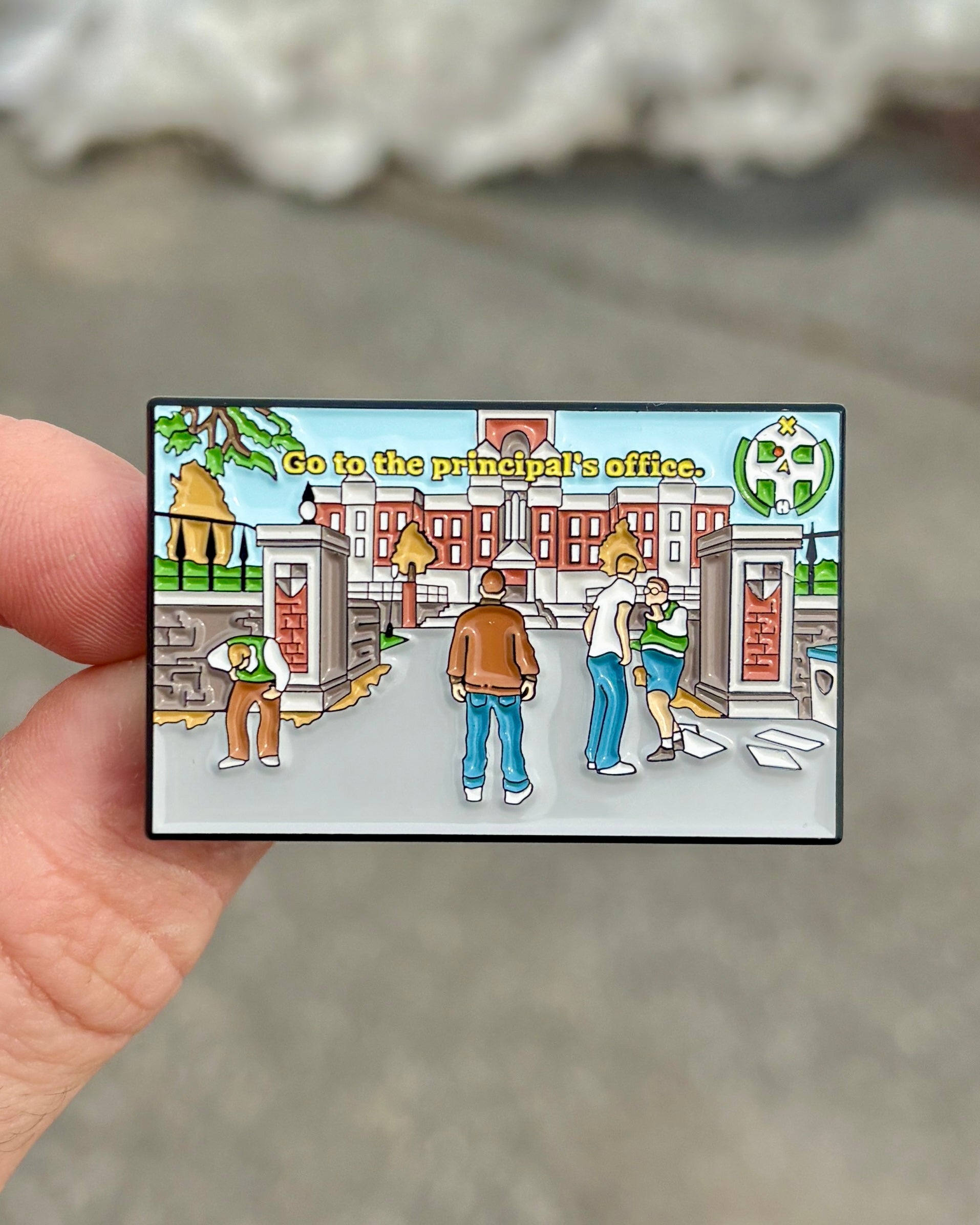 Bully Bullworth Academy Enamel Pin - Held in Hand