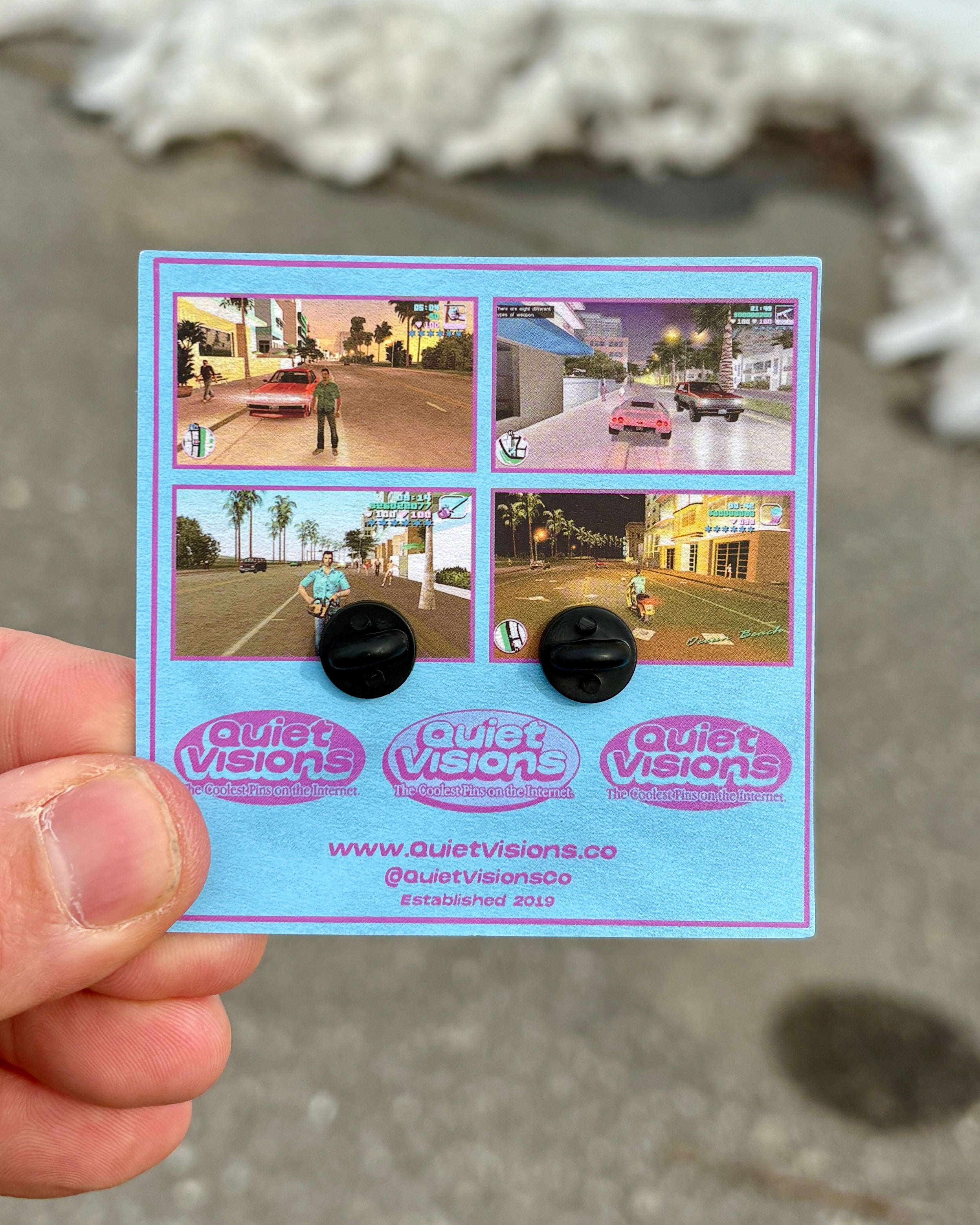 GTA Vice City Enamel Pin - Backing Card Back