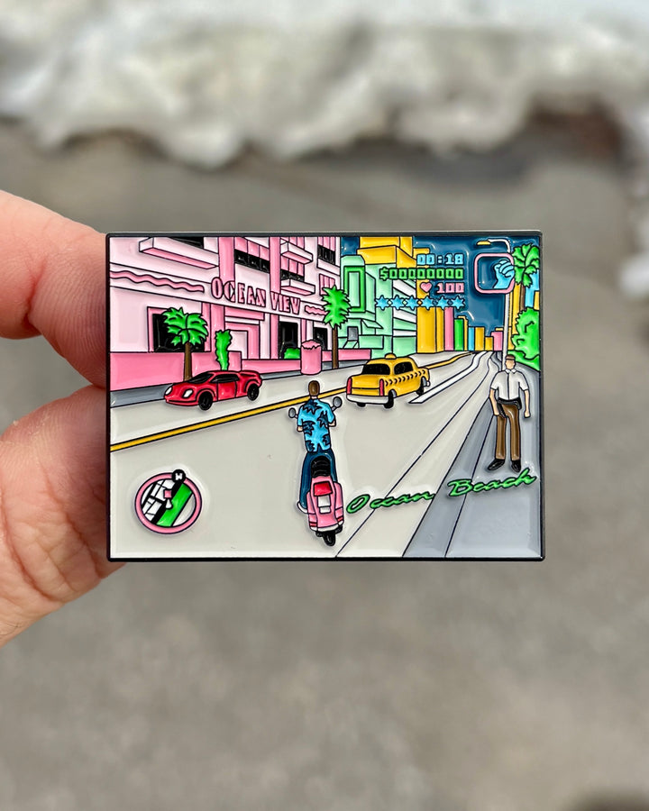 GTA Vice City Enamel Pin - Held in Hand