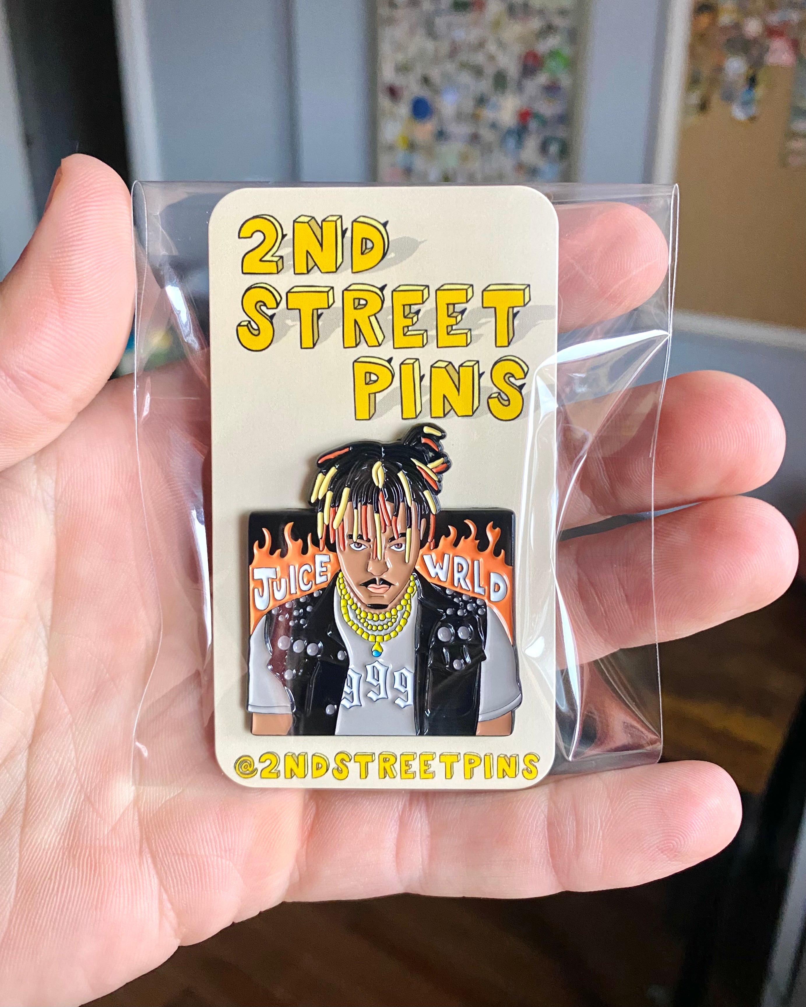 Juice WRLD enamel pin backing card