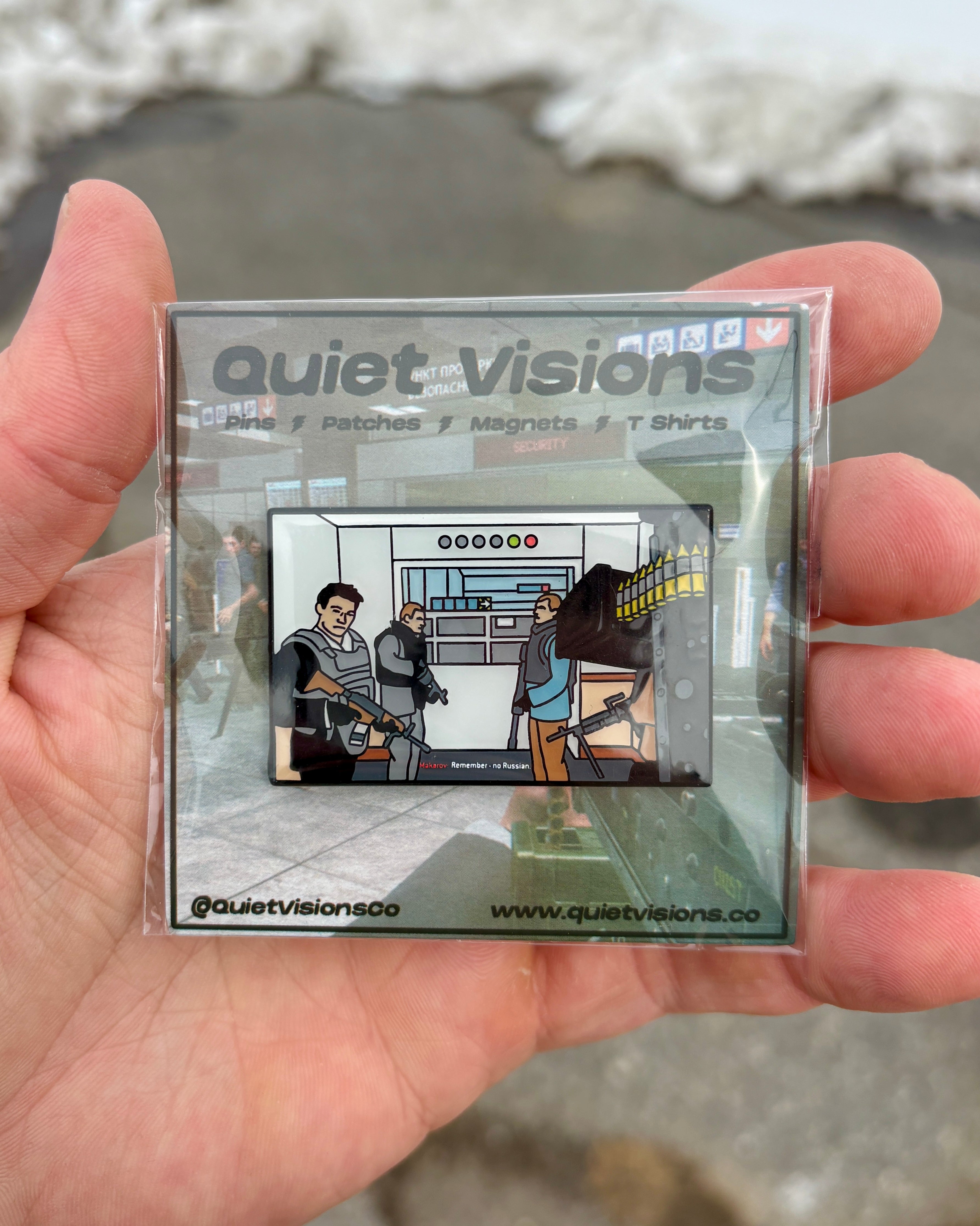 Modern Warfare 2 No Russian Enamel Pin - Packaged