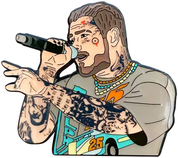 Post Malone enamel pin