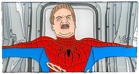 Spider-Man 2 Train Scene enamel pin